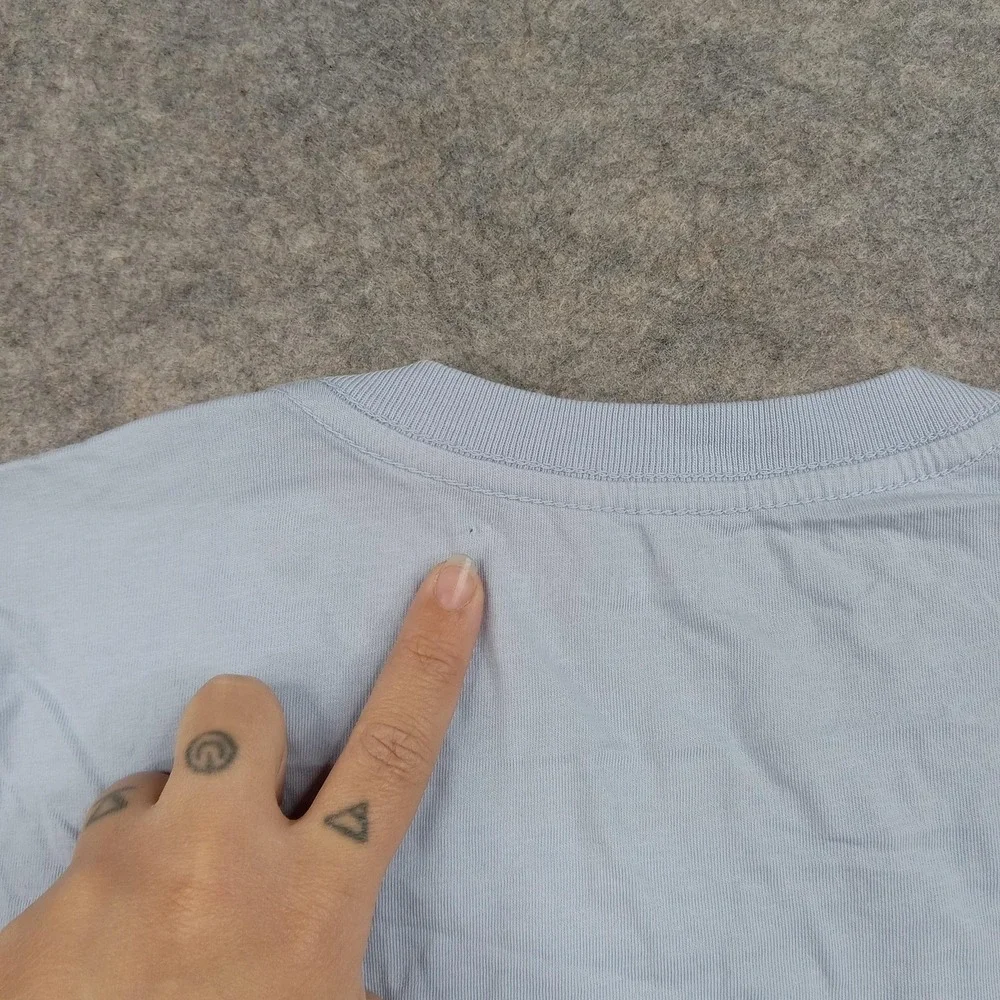 Everlane Shirt Mens XS Crewneck Light Blue 100% Cotton Pocket Tee USA Made - Picture 6 of 7